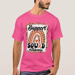 Camiseta Suporte Laranja Esquadrão Fita Arco-Íris Leucemia