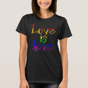 Camiseta Suporte Lgbb O Rainbow Pride Love É Love Ga Lésbic