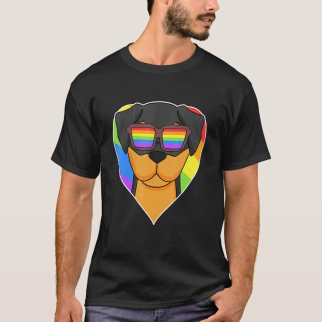 Camiseta Suporte Lgbt Rottweiler Orgulho gay Lgbt H (Frente)