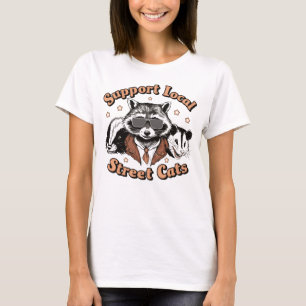 Camiseta Suporte Local Street Cats Racoon Skunk Possum