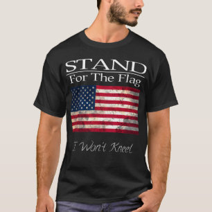 Camiseta Suporte para a bandeira eu não me ajoelharei