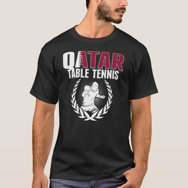 Camiseta Suporte para a equipe de pong do Qatari Ping na Me (Frente)
