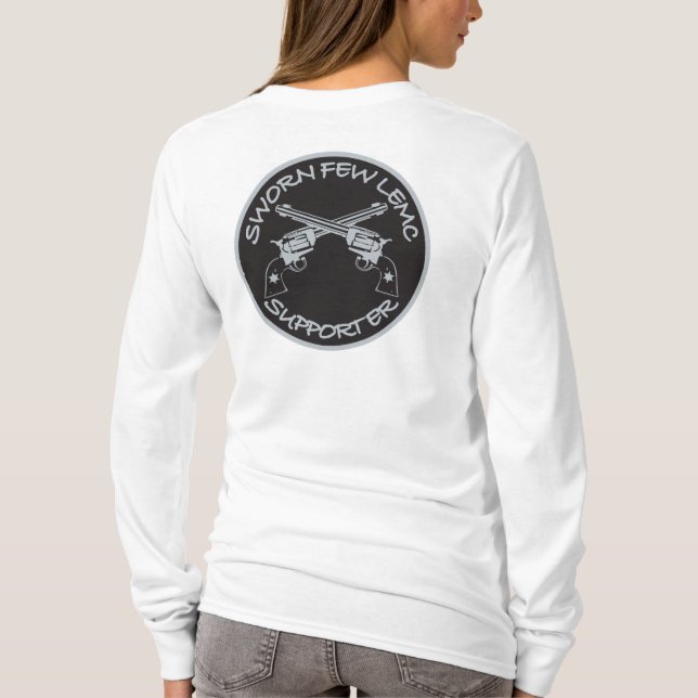 Camiseta SUPORTE PARA A T-Shirt LS DA MULHER DA EMC (Verso)