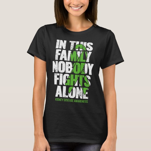 Camiseta Suporte para doença renal - Doença renal familiar  (Frente)