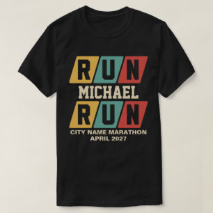 Camiseta Suporte para Maratona com Nome Personalizado Retro