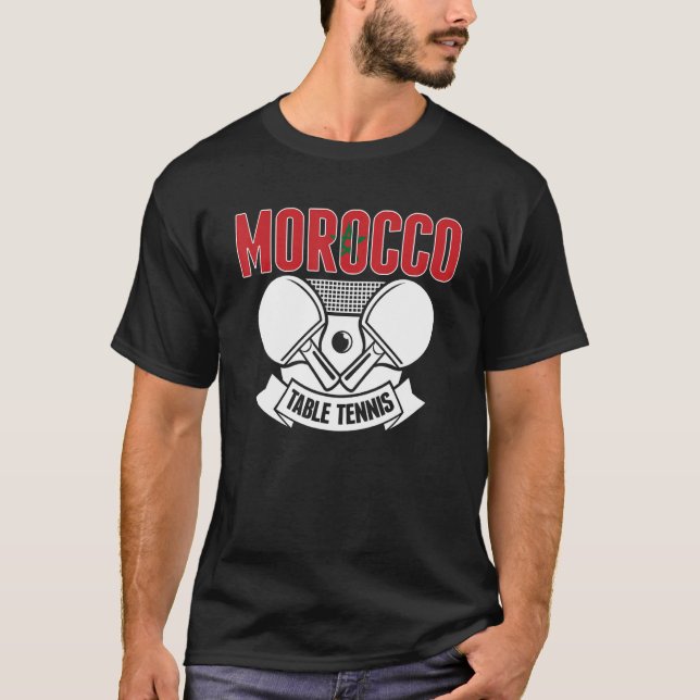 Camiseta Suporte para Mesa de Tênis marroquino Ping Pong do (Frente)
