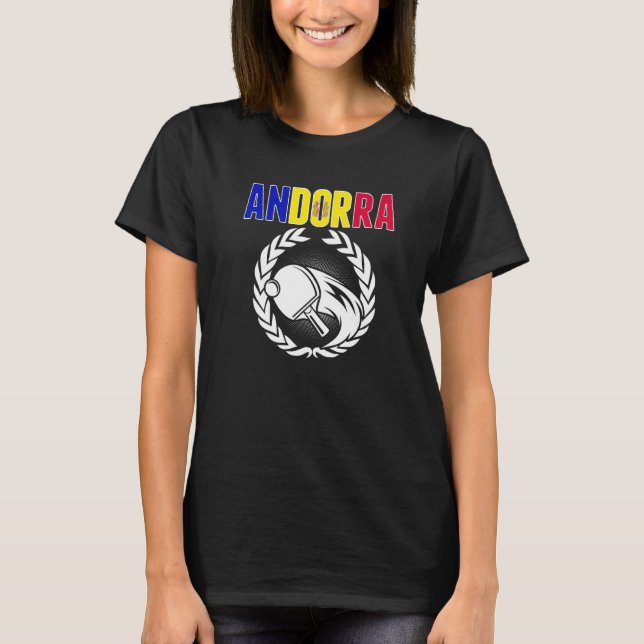 Camiseta Suporte para o pino do Tênis Andorran de Mesa Ando (Frente)