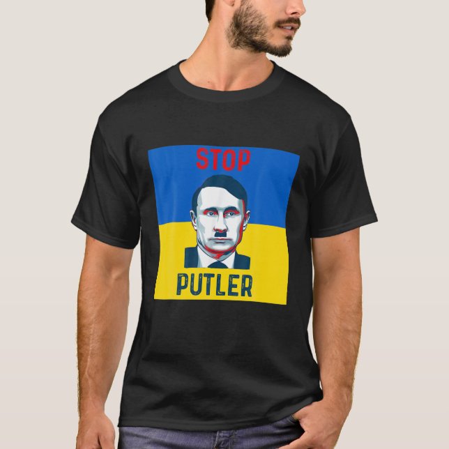 Camiseta Suporte para Ucrânia Stop Putler (Frente)