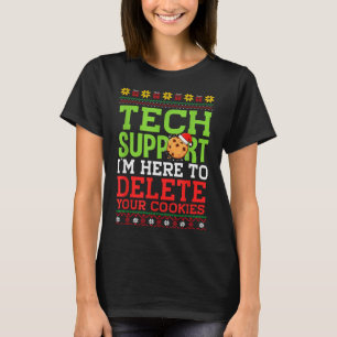 Camiseta Suporte Técnico de Natal Aqui Para Excluir Cookies
