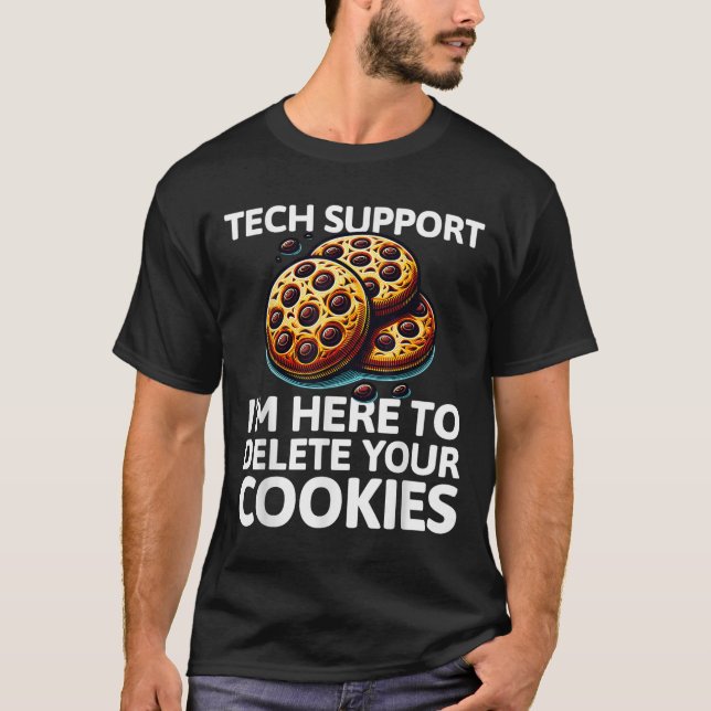 Camiseta Suporte Técnico De Natal Aqui Para Excluir Cookies (Frente)