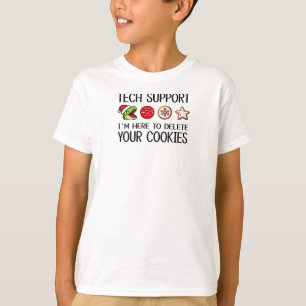 Camiseta Suporte Técnico de Natal de Dinossauro Estou Aqui