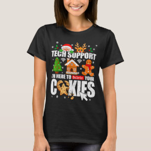 Camiseta Suporte Técnico Exclua Seus Cookies Homens Natal F