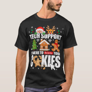 Camiseta Suporte Técnico Excluir Seus Cookies Homens Natal