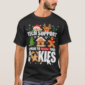 Camiseta Suporte Técnico Excluir Seus Cookies Homens Natal