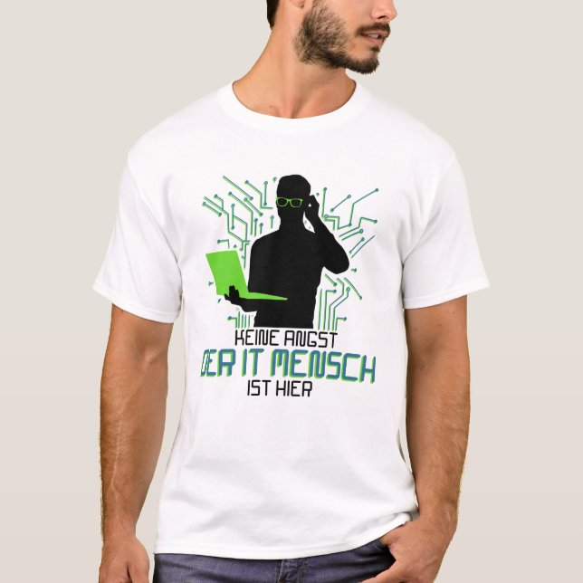 Camiseta Suporte técnico Keine Angst der It Mensch (Frente)