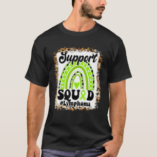 Camiseta Suporte Verde limão Esquadrado Fita Linfoma Arco-Í