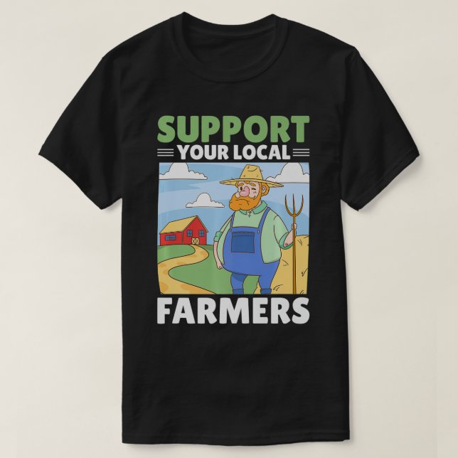 Camiseta Suportem a meia maratona dos seus agricultores loc (Frente do Design)