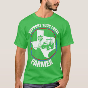 Camiseta Suportem o Agricultor local para o setor de produç