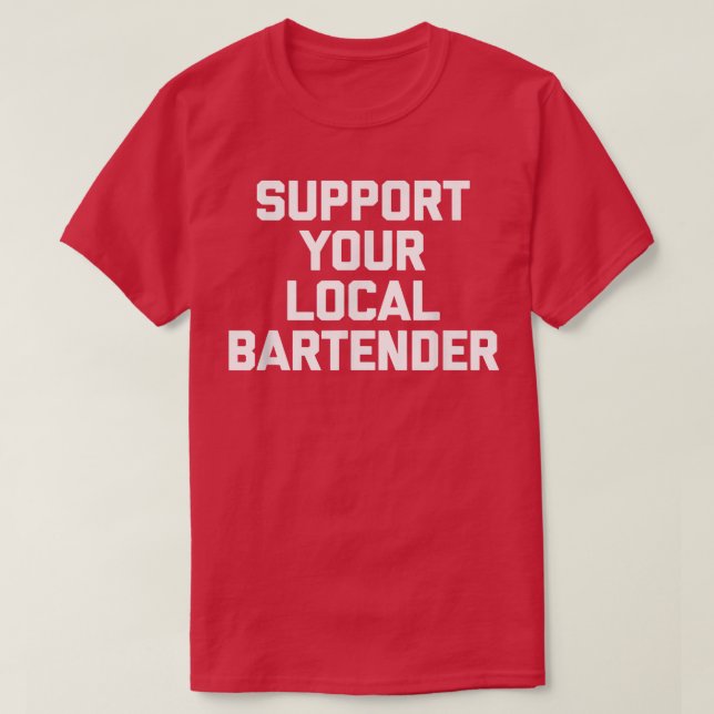 Camiseta Suportem o seu barman local (Frente do Design)