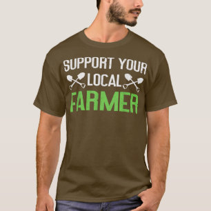 Camiseta Suportem seu agricultor local Fazenda local Engraç