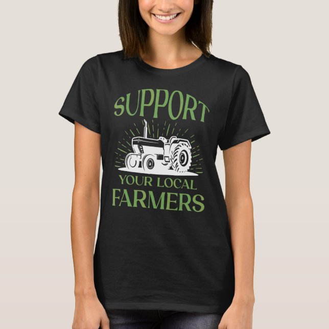 Camiseta Suportem seus agricultores locais (Frente)