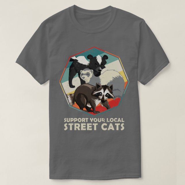 Camiseta Suportem Sua Rua Local Gatos Engraçado (Frente do Design)