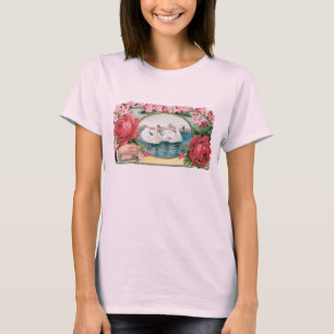 Camiseta Suportes e Rosas de arte de vindima