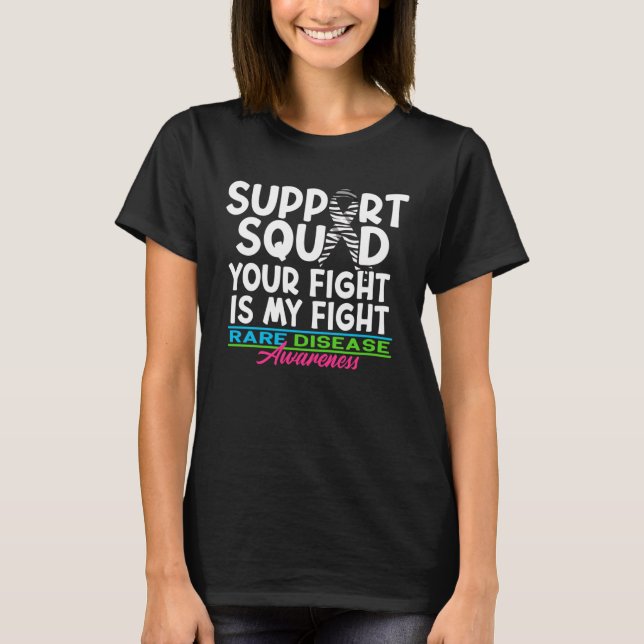 Camiseta Support Awareness Squad I Zebra Ribbon I Rare Dise (Frente)