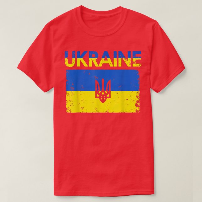Camiseta Support I Stand With Ukraine American Ukrainian Fl (Frente do Design)