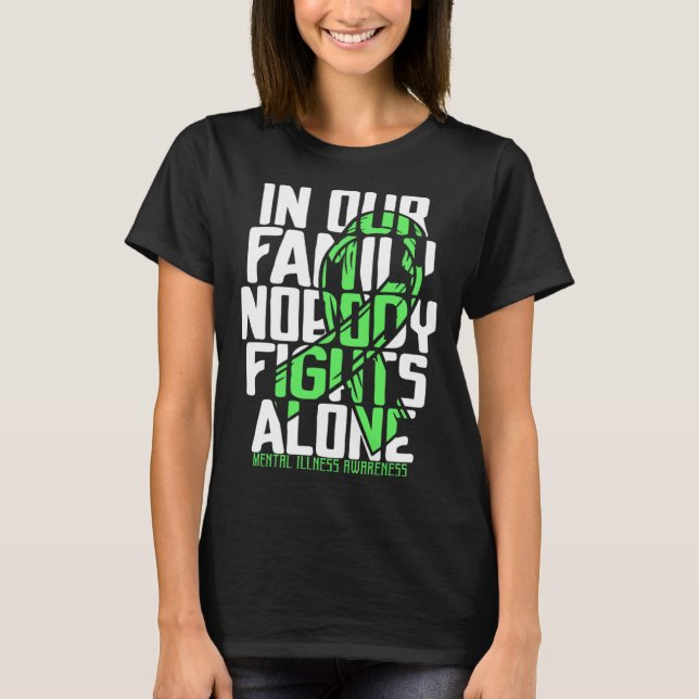 Camiseta Support Mental Illness Warrior Cute Family Disease (Frente)