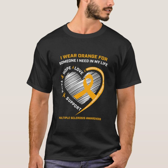 Camiseta Support Mom Dad Aunt MS Gifts Multiple Sclerosis (Frente)