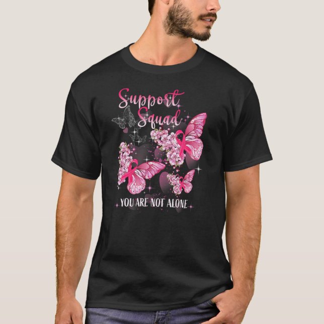 Camiseta Support Squad Breast Cancer Awareness Pink Ribbon  (Frente)