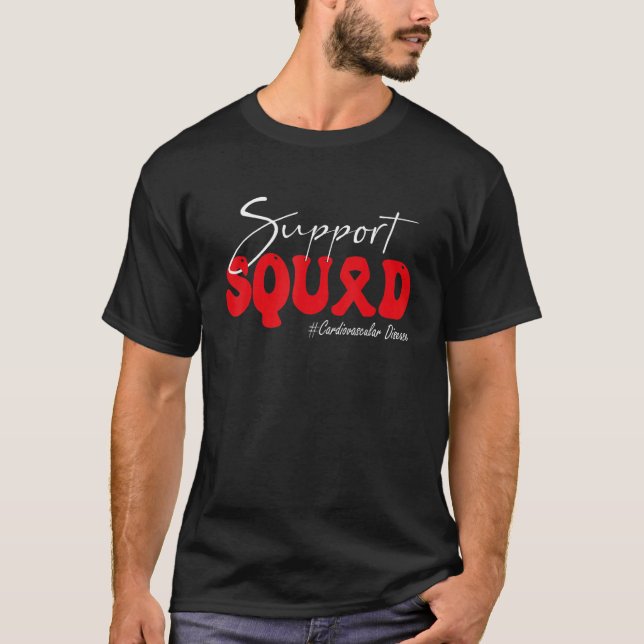Camiseta Support Squad Cardiovascular Disease Awareness Red (Frente)