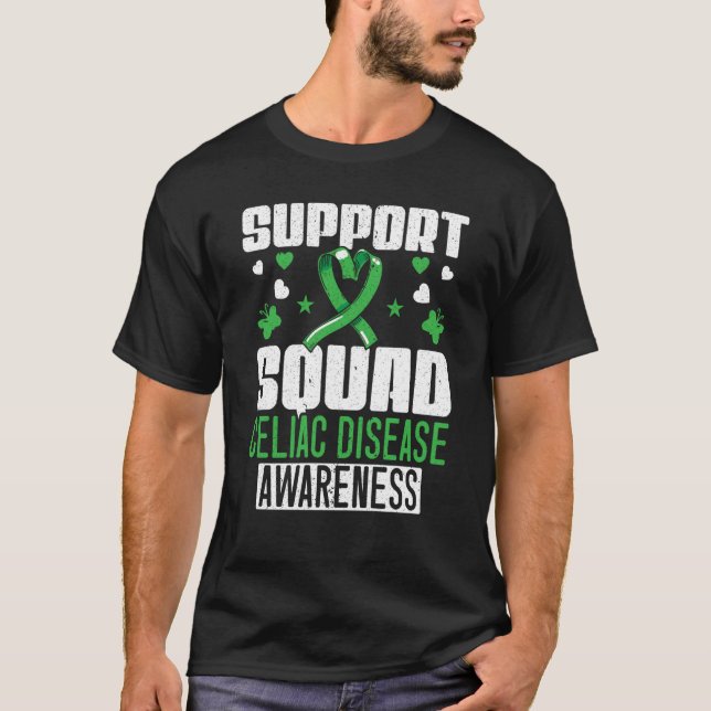 Camiseta Support Squad Celiac Disease Awareness Gluten Free (Frente)