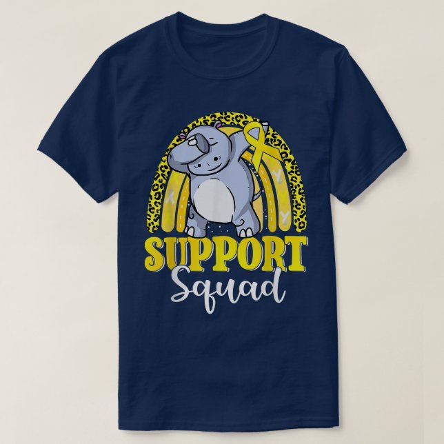 Camiseta Support Squad Dabbing Hippopotamus Rainbow Childho (Frente do Design)