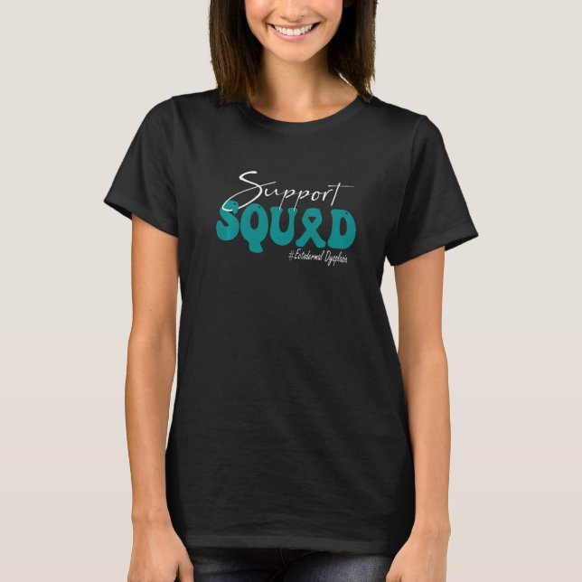 Camiseta Support Squad Ectodermal Dysplasia Awareness Teal  (Frente)