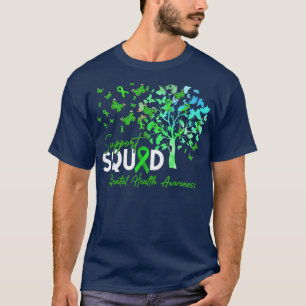 Camiseta Support Squad Fall Tree Leopard Mental Health Awar
