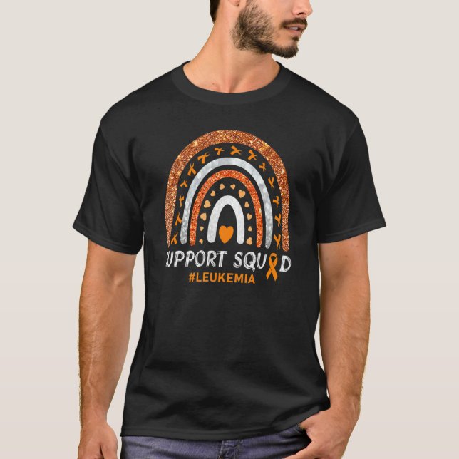 Camiseta Support Squad Leukemia Awareness Rainbow  Warrior (Frente)