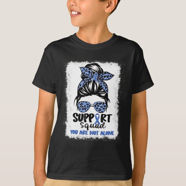 Camiseta Support Squad Messy Bun Blue Warrior Ataxia Awaren (Frente)