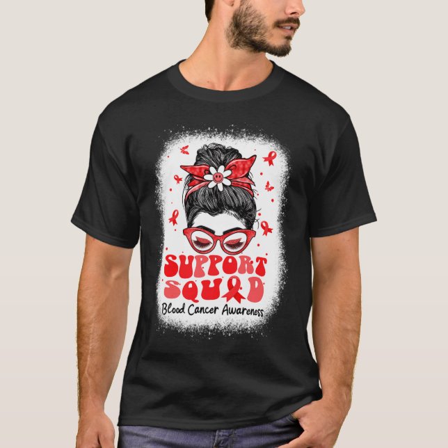 Camiseta Support Squad Messy Bun Butterfly Red Ribbon Blood (Frente)