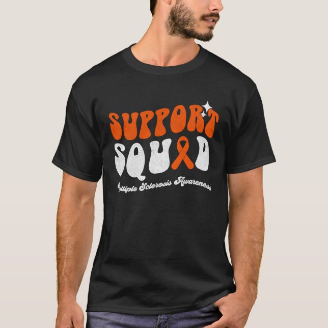 Camiseta Support Squad Multiple Sclerosis Awareness Orange  (Frente)