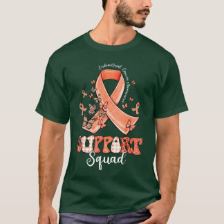 Camiseta Support Squad Peach Ribbon Butterfly Endometrial C
