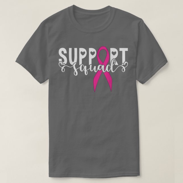 Camiseta Support Squad Survivor Warrior Pink Ribbon Breast  (Frente do Design)