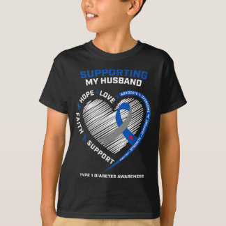 Camiseta Support Type One Diabetic Husband Type 1 Diabetes