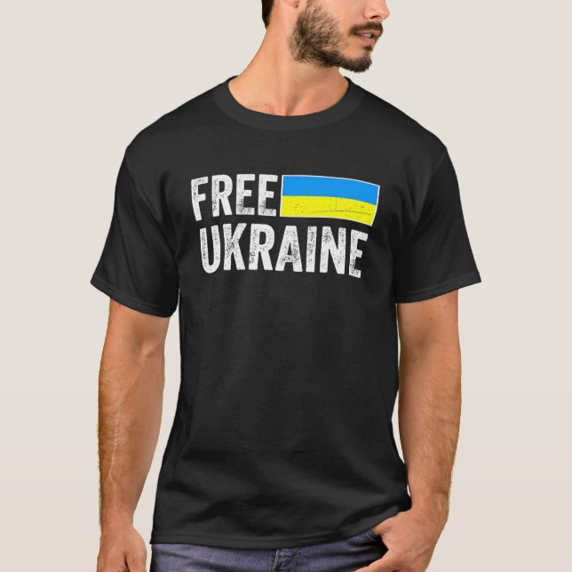 Camiseta Support Ukraine I Stand With Ukraine Flag Free Ukr (Frente)