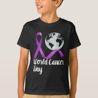 Camiseta Support World Cancer Day Lavender Graphic Kids And