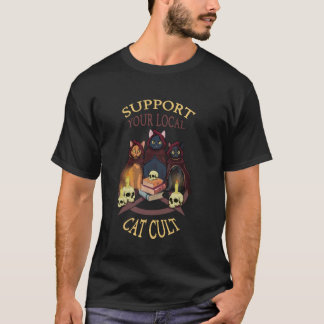 Camiseta Support Your Local Cat Cult Kawaii Occult Satanic 