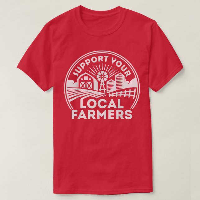 Camiseta Support Your Local Farmers Crewneck, farm local ,  (Frente do Design)