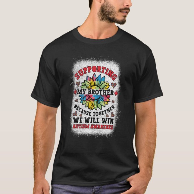 Camiseta Supporting Autism Brother Autism Awareness Boys Gi (Frente)