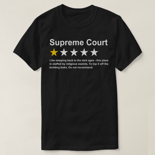 Camiseta Suprema Corte Uma Estrela, Não Recomende Uma Escol (Frente do Design)